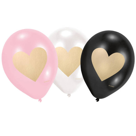 Balony nadruk Serca 11 cali 6 szt