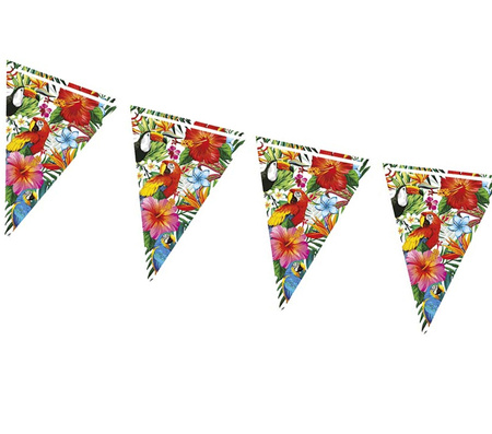 Baner Girlanda papierowa HAWAII hawajskie wzory kwiaty 300 cm
