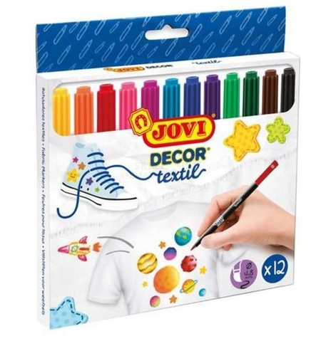 Flamastry do tkanin 12 kolorów dekoracyjne JOVI