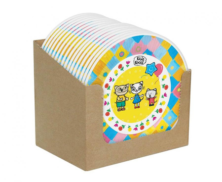 Talerzyki papierowe okrągłe Kicia Kocia 18cm 6 szt.