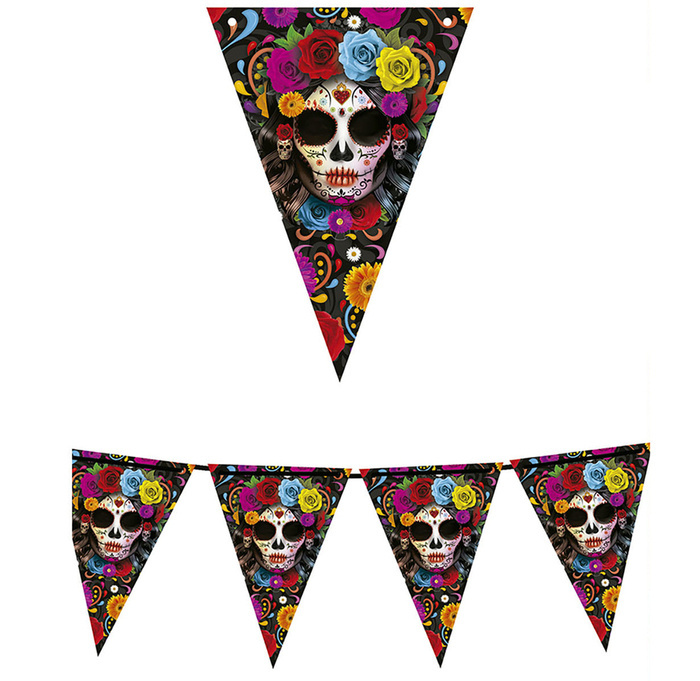 Baner Halloweenowy Meksykańska Czaszka Catrina 3m