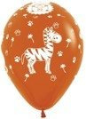 Balon Sempertex Zwierzęta z dżungli 12'' 1 sztuka Pomarańczowy