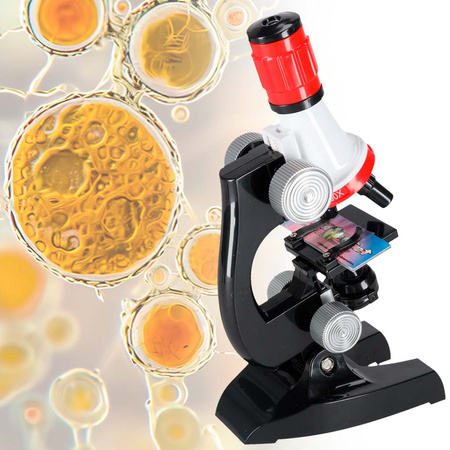 Mikroskop szkolny edukacyjny naukowy 1200x akcesoria