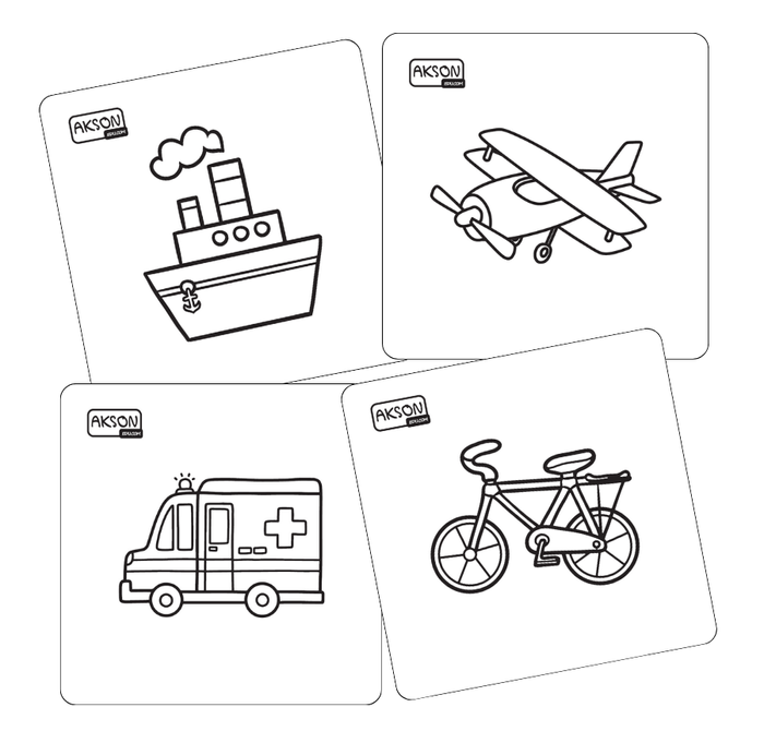 Karty do zabaw POJAZDY zestaw 20 szt. do kolorowania