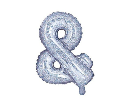 BALON foliowy ZNAK AND mały 35 cm holograficzny na powietrze