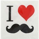 Serwetki Kocham wąsy 33 x 33 cm 20szt