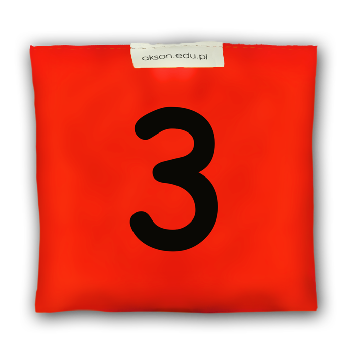 Woreczek gimnastyczny z CYFERKĄ 3 - szkolny Akson