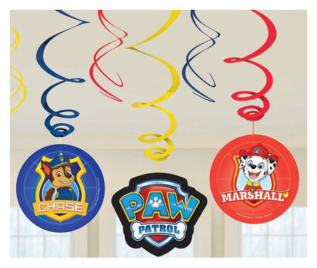 Girlanda świderki papierowe Psi Patrol 61 cm 6 szt.
