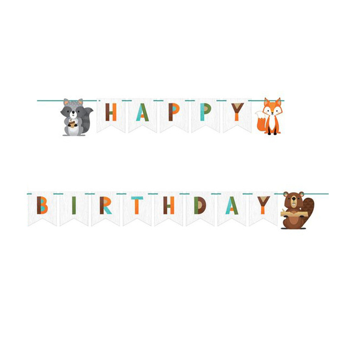 Baner urodzinowy girlanda Woodland Zwierzątka 240 cm