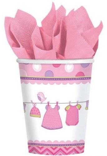 Kubeczki papierowe Baby Shower Dziewczynka 8 szt
