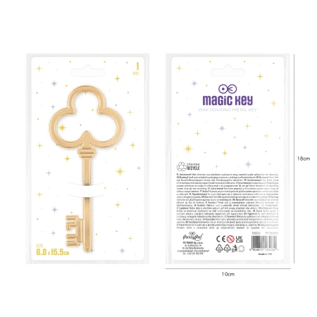 Klucz do lania wosku metalowy Andrzejki Wróżki Magia 15,5 cm 1 szt.