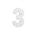 Świecąca Cyfra LED "3" Light Letter, drewniana biała 17x12 cm
