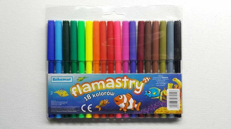 Flamastry pisaki 18 kolorów Schemat