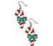 Kolczyki świąteczne cukrowe laski Candy cane