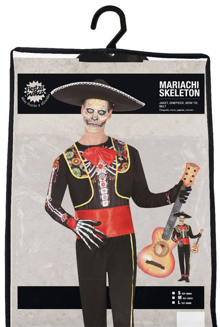 Strój męski Halloween Szkielet Kościotrup Mariachi