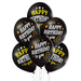 Balony Czarne Happy Birthday 12 cali 1 szt.