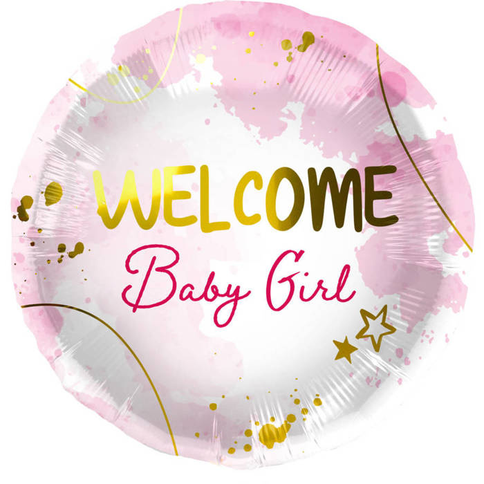 Balon Foliowy Baby Shower - Girl Dziewczynka 45 cm różowy
