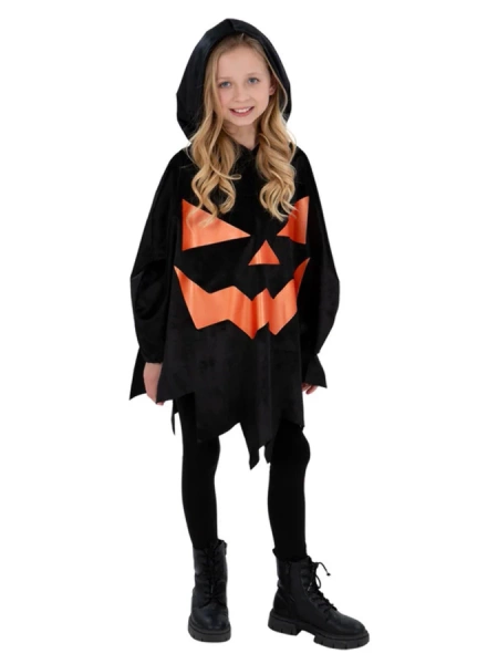 Strój Halloween Dynia bluza tunika poncho dla dzieci