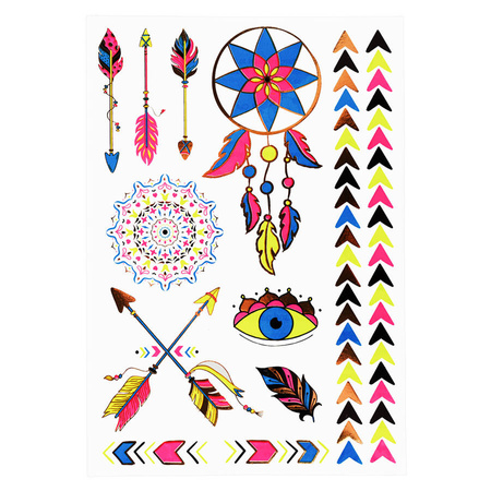 Tatuaże zmywalne/ wodne fluorescencyjne UV mix wzorów