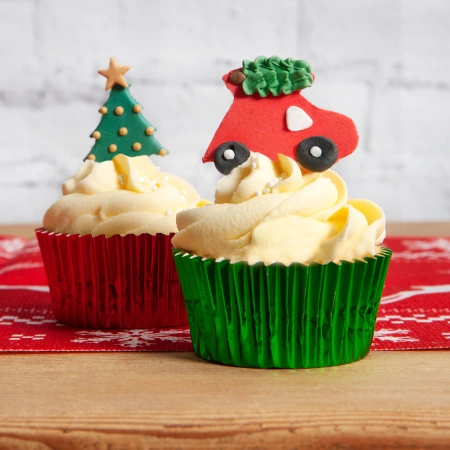 Papilotki na muffinki babeczki Czerwone 45 szt.