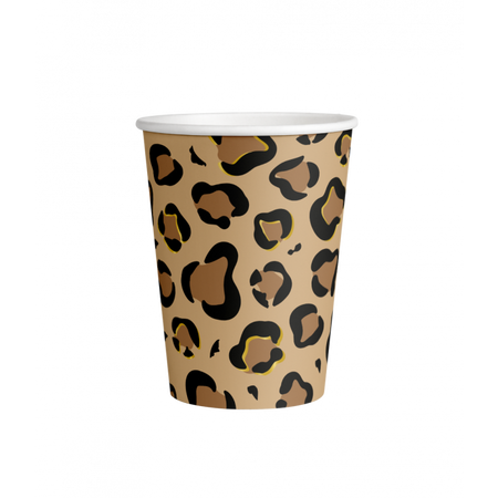 Kubeczki papierowe Safari lampart cętki 250 ml 8 szt.