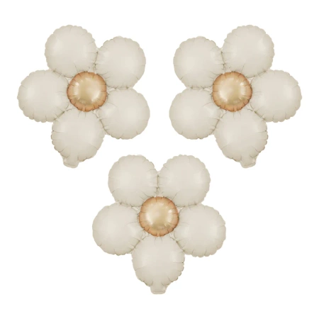 Balon foliowy Kwiat kremowy matowy do girland 45 cm 3 szt.