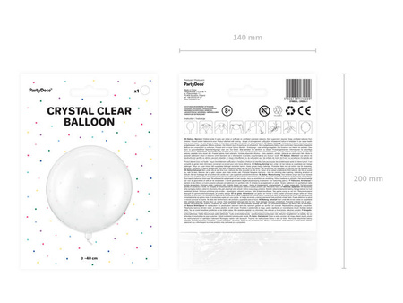Balon foliowy Kula 40 cm transparentny