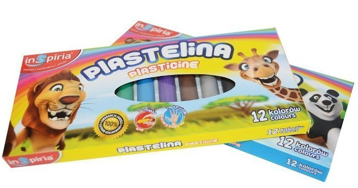 Plastelina 12 kolorów miękka Inspiria
