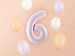 Balon foliowy CYFRA 6 pastelowy fioletowy 72 cm