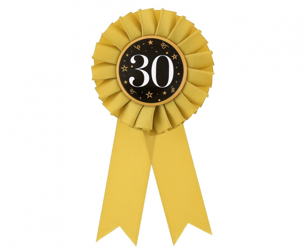 Kotylion Order 30 URODZINY złoto-czarny