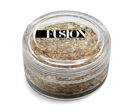 Brokat w kremie kosmetyczny do twarzy i ciała Fusion - Golden Fairy UV 10ml