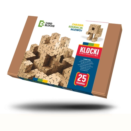 Klocki konstrukcyjne tekturowe do samodzielnego złożenia zestaw 25 sztuk Cardbloks
