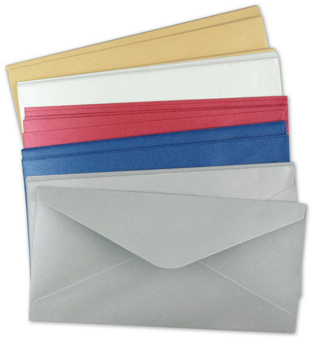 Koperta kolorowa metalizowana perłowa 16x8 cm