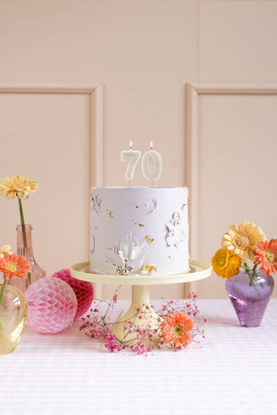 Świeczka urodzinowa cyfra 7 beżowy 6 cm