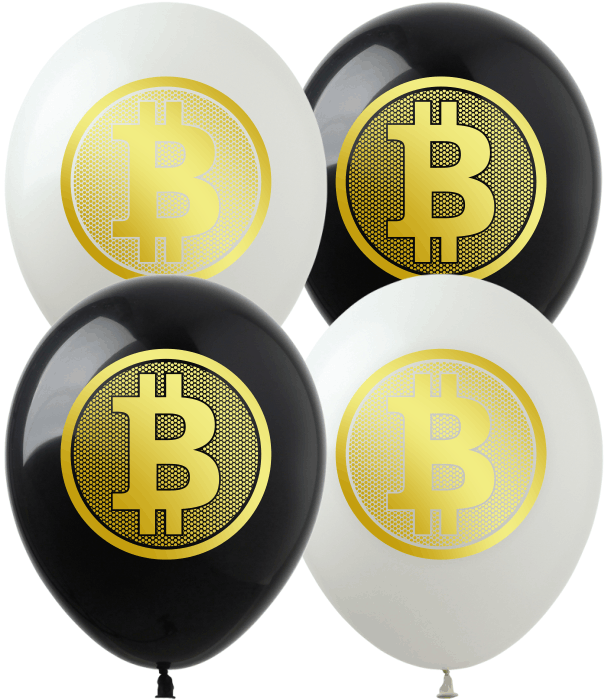BITCOIN balon gumowy z nadrukiem 1 szt. mix