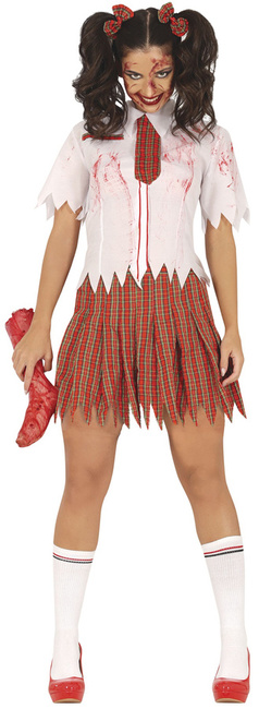 Strój dla dorosłych UCZENNICA ZOMBIE damski OUTLET - rozprucie materiału