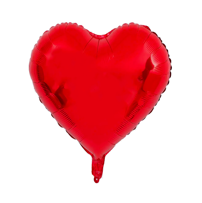 Balon foliowy SERCE czerwone jednokolorowy 18"