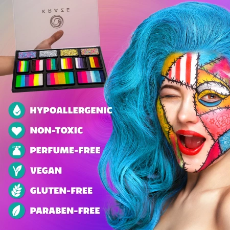 KrazeFX Paletka farb do malowania twarzy i ciała - Jacqueline Howe Paint & Sparkle