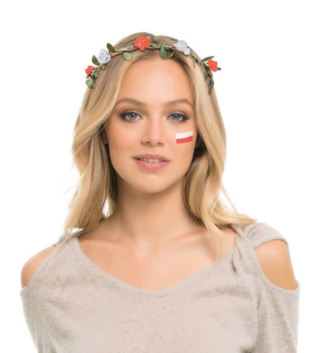 Wianek kibica biało-czerwony różyczki