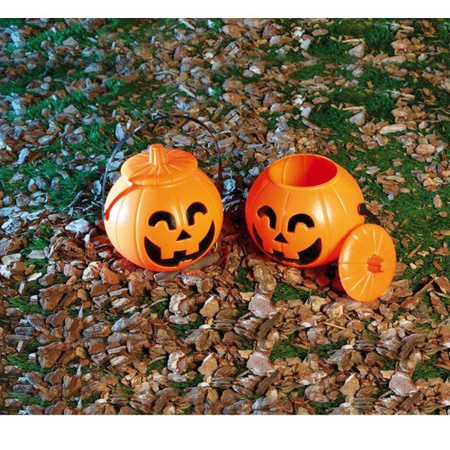 Wiaderko Dynia z pokrywką na Halloween 18 cm