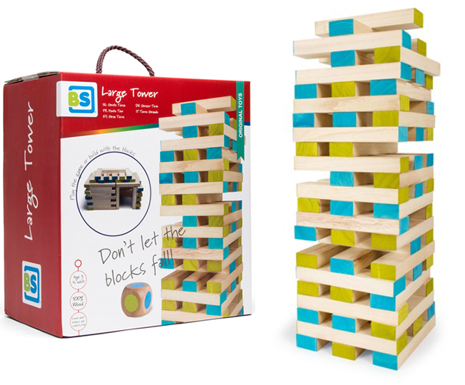 Gra Wieża z klocków z kostką BS Toys