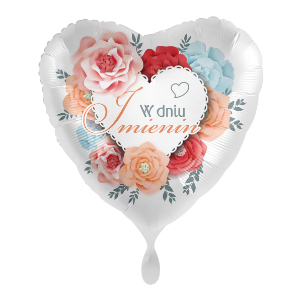 W DNIU IMIENIN balon foliowy serce 18"