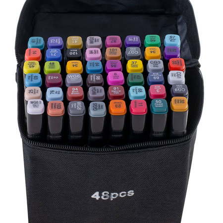 Markery Dwustronne zestaw 48 szt. w Etui