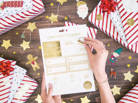 Zawieszki papierowe do prezentów świąteczne Mikołaj MIX 12 szt.