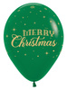 Balon gumowy świąteczny Merry Christmas ze śnieżynkami Sempertex 12 cali 1 szt.