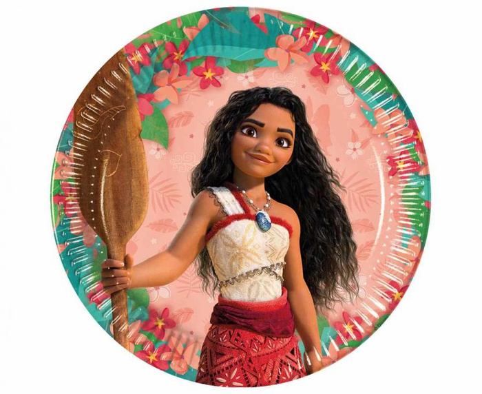 Talerzyki papierowe okrągłe Vaiana 23cm 8 szt.