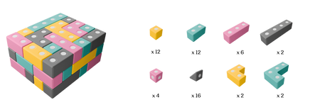 Duże klocki piankowe magnetyczne TUKI zestaw BUILDER 56 elementów