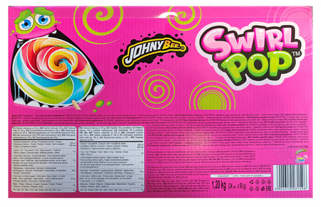 Okrągły, wielokolorowy lizak Mike Pop Swirl
