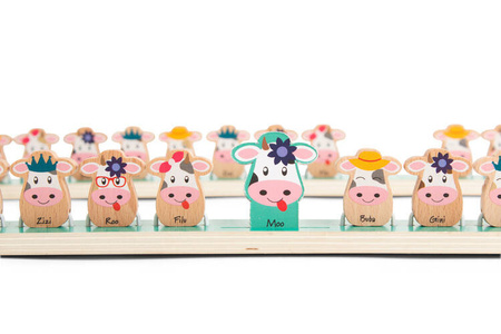 Drewniana gra logiczna Zgadnij która krówka BS Toys