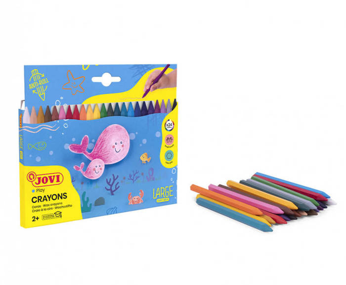 Kredki świecowe 24 kolory Plastic crayons (heksagonalne) JOVI